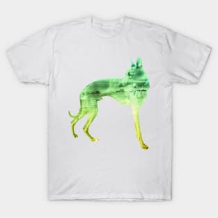 Green & Yellow Waves Whippet T-Shirt